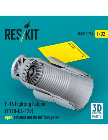 F-16 Fighting Falcon (F110-GE-129) open exhaust nozzle for Tamiya kit (3D Printed) 