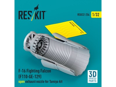 F-16 Fighting Falcon (F110-GE-129) open exhaust nozzle for Tamiya kit (3D Printed) 