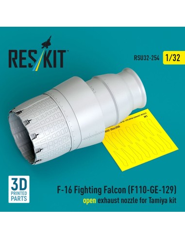 F-16 Fighting Falcon (F110-GE-129) open exhaust nozzle for Tamiya kit (3D Printed) 