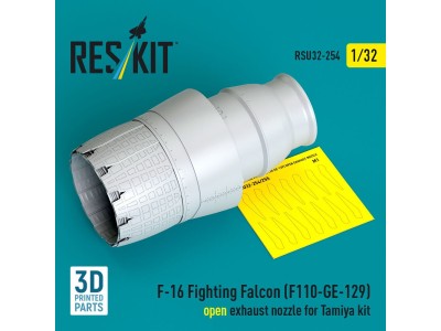 F-16 Fighting Falcon (F110-GE-129) open exhaust nozzle for Tamiya kit (3D Printed) 