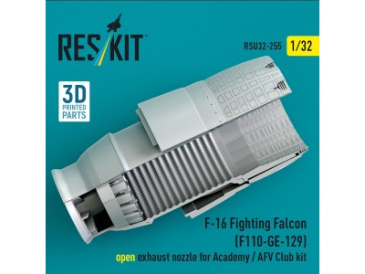 F-16 Fighting Falcon (F110-GE-129) open exhaust nozzle for Academy / AFV Club kit (3D Printed) 