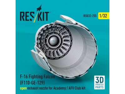 F-16 Fighting Falcon (F110-GE-129) open exhaust nozzle for Academy / AFV Club kit (3D Printed) 