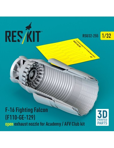 F-16 Fighting Falcon (F110-GE-129) open exhaust nozzle for Academy / AFV Club kit (3D Printed) 