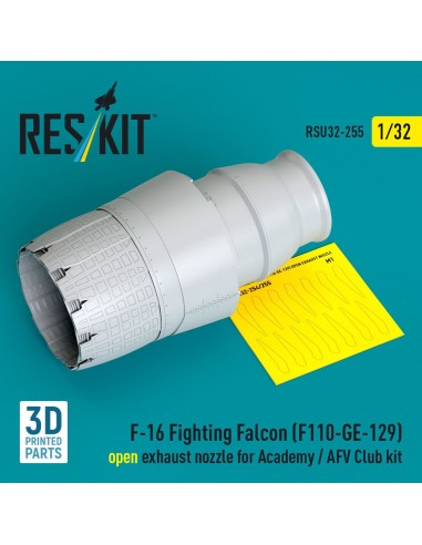 F-16 Fighting Falcon (F110-GE-129) open exhaust nozzle for Academy / AFV Club kit (3D Printed) 