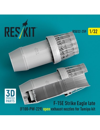 F?15E Strike Eagle late (F100-PW-229) open exhaust nozzles for Tamiya kit (3D Printed) 