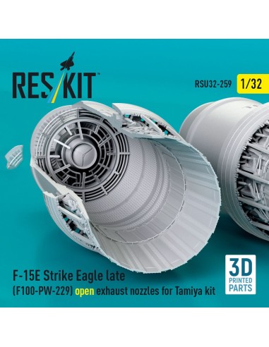 F?15E Strike Eagle late (F100-PW-229) open exhaust nozzles for Tamiya kit (3D Printed) 
