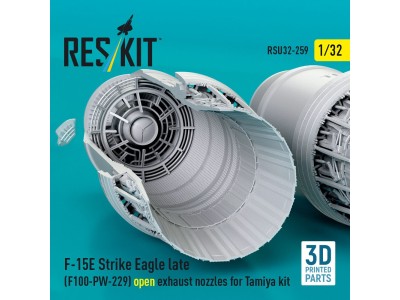 F?15E Strike Eagle late (F100-PW-229) open exhaust nozzles for Tamiya kit (3D Printed) 