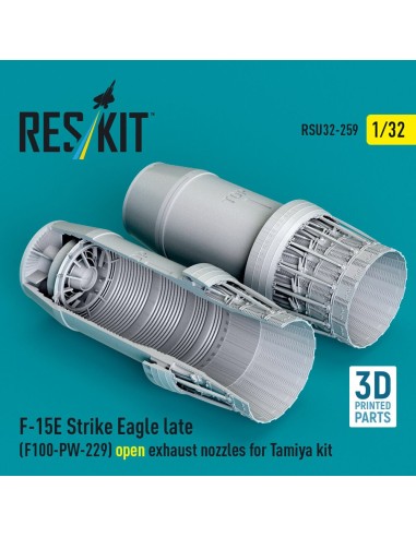 F?15E Strike Eagle late (F100-PW-229) open exhaust nozzles for Tamiya kit (3D Printed) 