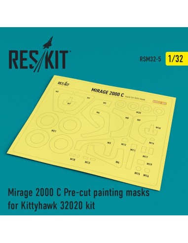 Mirage 2000C Pre-cut painting masks for KittyHawk 32020 kit 