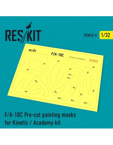 F/A-18C Hornet Pre-cut painting masks for Kinetic / Academy kit 