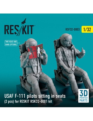 USAF F-111 pilots sitting in seats (2 pcs) for RESKIT RSK32-0002 kit (3D Printed) 