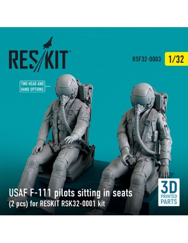 USAF F-111 pilots sitting in seats (2 pcs) for RESKIT RSK32-0002 kit (3D Printed) 