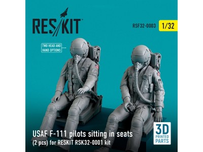 USAF F-111 pilots sitting in seats (2 pcs) for RESKIT RSK32-0002 kit (3D Printed) 