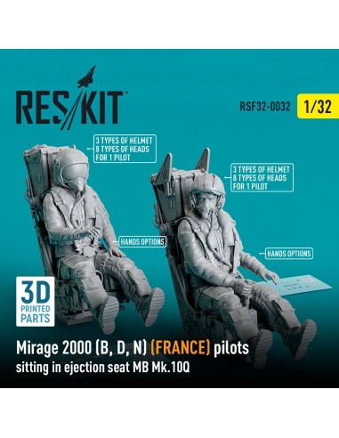 Mirage 2000 (B, D, N) (FRANCE) pilots sitting in ejection seat MB Mk.10Q (2 pcs) (3D Printed) 