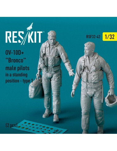 OV-10D+ Bronco male pilots (in a standing position - type 1) (2 pcs) (3D Printed) 