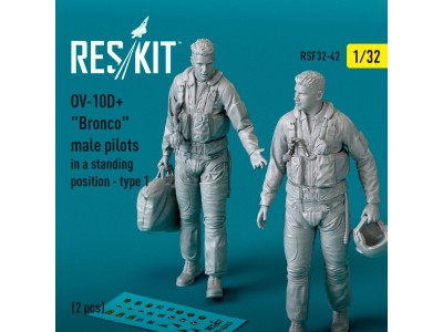 OV-10D+ Bronco male pilots (in a standing position - type 1) (2 pcs) (3D Printed) 