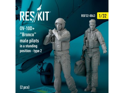 OV-10D+ Bronco male pilots (in a standing position - type 2) (2 pcs) (3D Printed) 