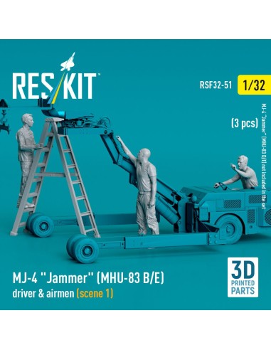 MJ-4 Jammer (MHU-83 B/E) driver & airmen (scene 1) (3 pcs) (3D Printed) 