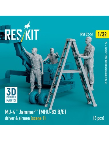 MJ-4 Jammer (MHU-83 B/E) driver & airmen (scene 1) (3 pcs) (3D Printed) 