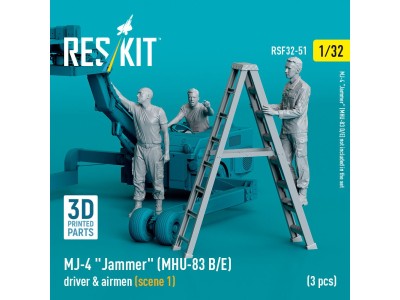 MJ-4 Jammer (MHU-83 B/E) driver & airmen (scene 1) (3 pcs) (3D Printed) 