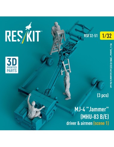 MJ-4 Jammer (MHU-83 B/E) driver & airmen (scene 1) (3 pcs) (3D Printed) 