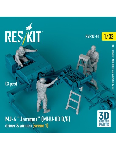 MJ-4 Jammer (MHU-83 B/E) driver & airmen (scene 1) (3 pcs) (3D Printed) 