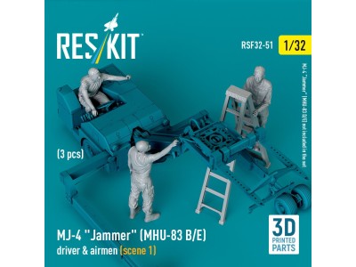 MJ-4 Jammer (MHU-83 B/E) driver & airmen (scene 1) (3 pcs) (3D Printed) 