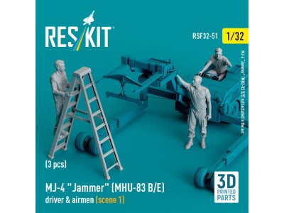 MJ-4 Jammer (MHU-83 B/E) driver & airmen (scene 1) (3 pcs) (3D Printed) 