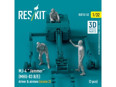 MJ-4 Jammer (MHU-83 B/E) driver & airmen (scene 2) (3 pcs) (3D Printed) 