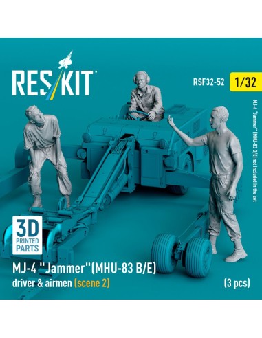 MJ-4 Jammer (MHU-83 B/E) driver & airmen (scene 2) (3 pcs) (3D Printed) 