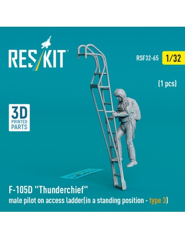 F-105 (D,F,G) Thunderchief male pilot on access ladder (type 3) (1 pcs) (3D Printed) 