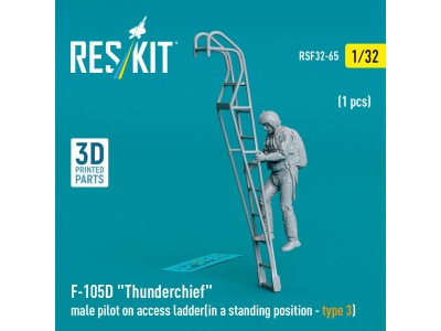 F-105 (D,F,G) Thunderchief male pilot on access ladder (type 3) (1 pcs) (3D Printed) 