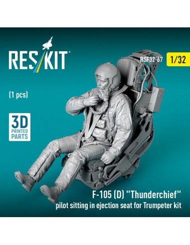 F-105D Thunderchief pilot sitting in ejection seat for Trumpeter kit (1 pcs) (3D Printed) 