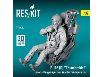 F-105D Thunderchief pilot sitting in ejection seat for Trumpeter kit (1 pcs) (3D Printed) 