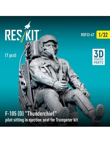 F-105D Thunderchief pilot sitting in ejection seat for Trumpeter kit (1 pcs) (3D Printed) 
