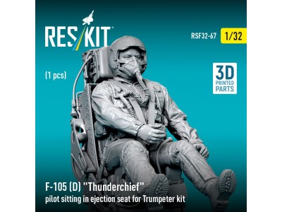 F-105D Thunderchief pilot sitting in ejection seat for Trumpeter kit (1 pcs) (3D Printed) 
