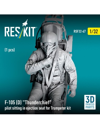F-105D Thunderchief pilot sitting in ejection seat for Trumpeter kit (1 pcs) (3D Printed) 