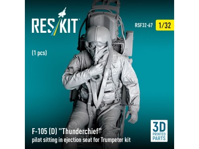 F-105D Thunderchief pilot sitting in ejection seat for Trumpeter kit (1 pcs) (3D Printed) 