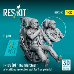 F-105D Thunderchief pilot sitting in ejection seat for Trumpeter kit (1 pcs) (3D Printed) 