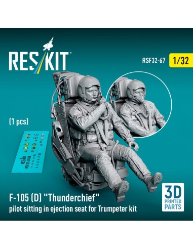 F-105D Thunderchief pilot sitting in ejection seat for Trumpeter kit (1 pcs) (3D Printed) 