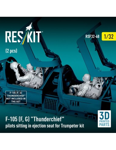 F-105F/G Thunderchief pilots sitting in ejection seat for Trumpeter kit (2 pcs) (3D Printed) 