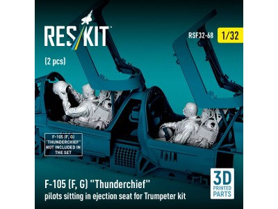 F-105F/G Thunderchief pilots sitting in ejection seat for Trumpeter kit (2 pcs) (3D Printed) 