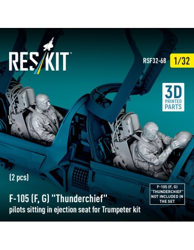 F-105F/G Thunderchief pilots sitting in ejection seat for Trumpeter kit (2 pcs) (3D Printed) 