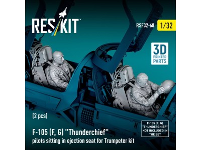 F-105F/G Thunderchief pilots sitting in ejection seat for Trumpeter kit (2 pcs) (3D Printed) 