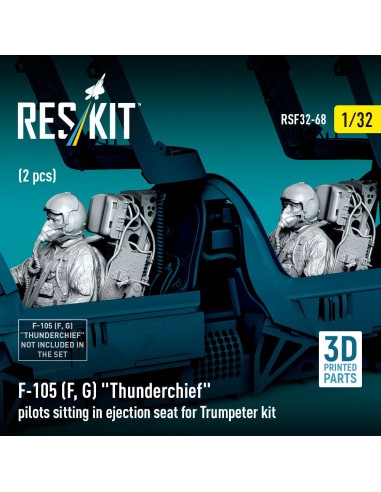 F-105F/G Thunderchief pilots sitting in ejection seat for Trumpeter kit (2 pcs) (3D Printed) 