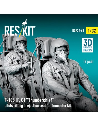 F-105F/G Thunderchief pilots sitting in ejection seat for Trumpeter kit (2 pcs) (3D Printed) 