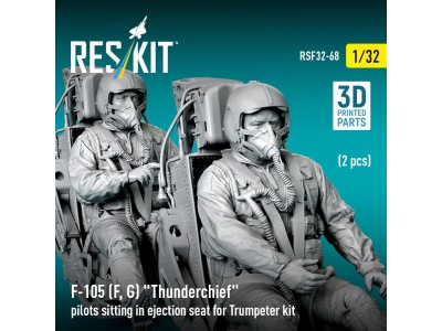 F-105F/G Thunderchief pilots sitting in ejection seat for Trumpeter kit (2 pcs) (3D Printed) 