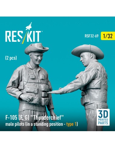 F-105 (F, G) Thunderchief male pilots (in a standing position - type 1) (2 pcs) (3D Printed) 