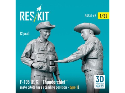 F-105 (F, G) Thunderchief male pilots (in a standing position - type 1) (2 pcs) (3D Printed) 
