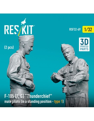 F-105 (F, G) Thunderchief male pilots (in a standing position - type 1) (2 pcs) (3D Printed) 